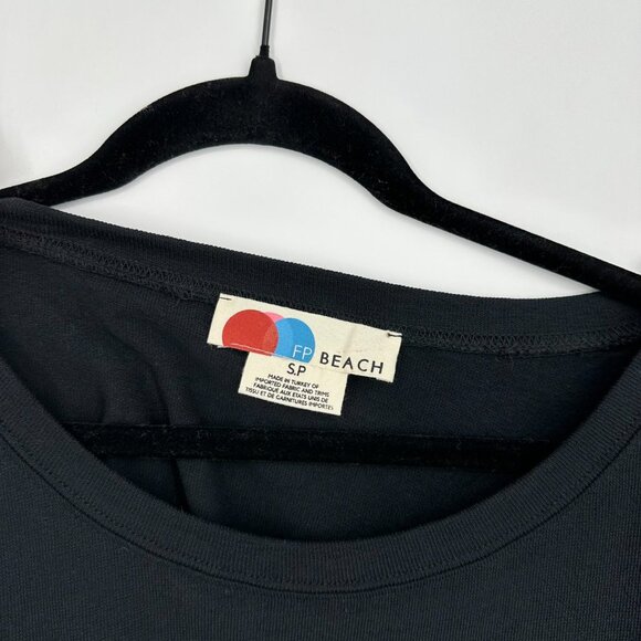 Free People Beach LAX Relaxed Fit Slouchy Long Sleeve Top Black Small - Picture 6 of 9